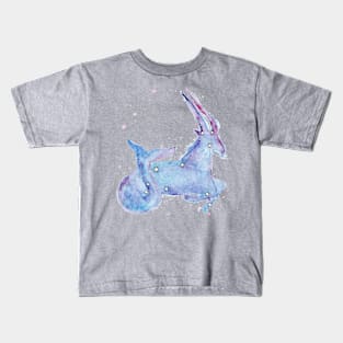 Capricorn Galaxy Watercolor Kids T-Shirt